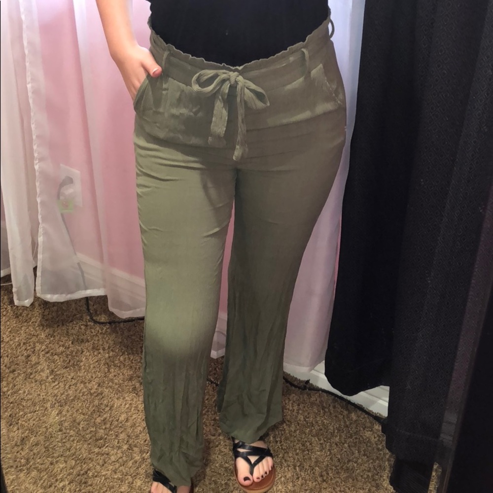 Green beach pants